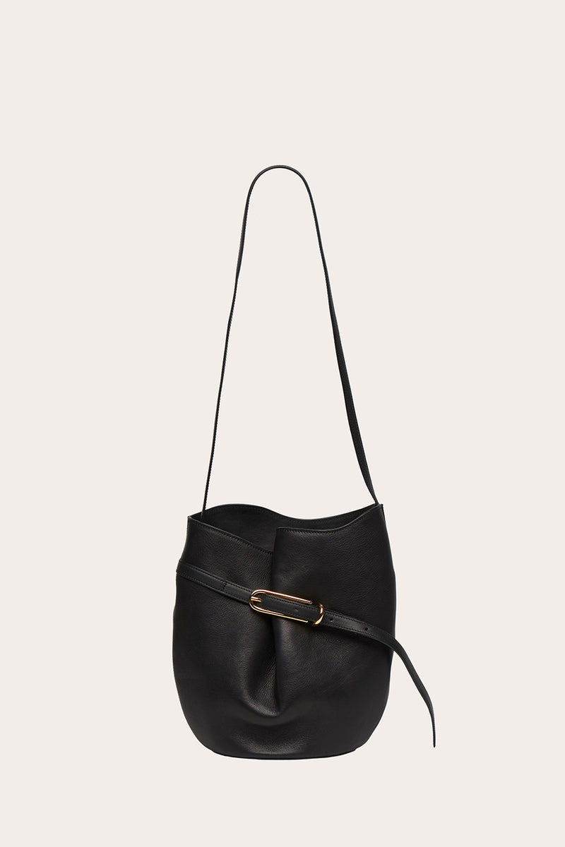 Belted Bucket Bag Black - Liffner Belted Bucket Bag Black - Liffner