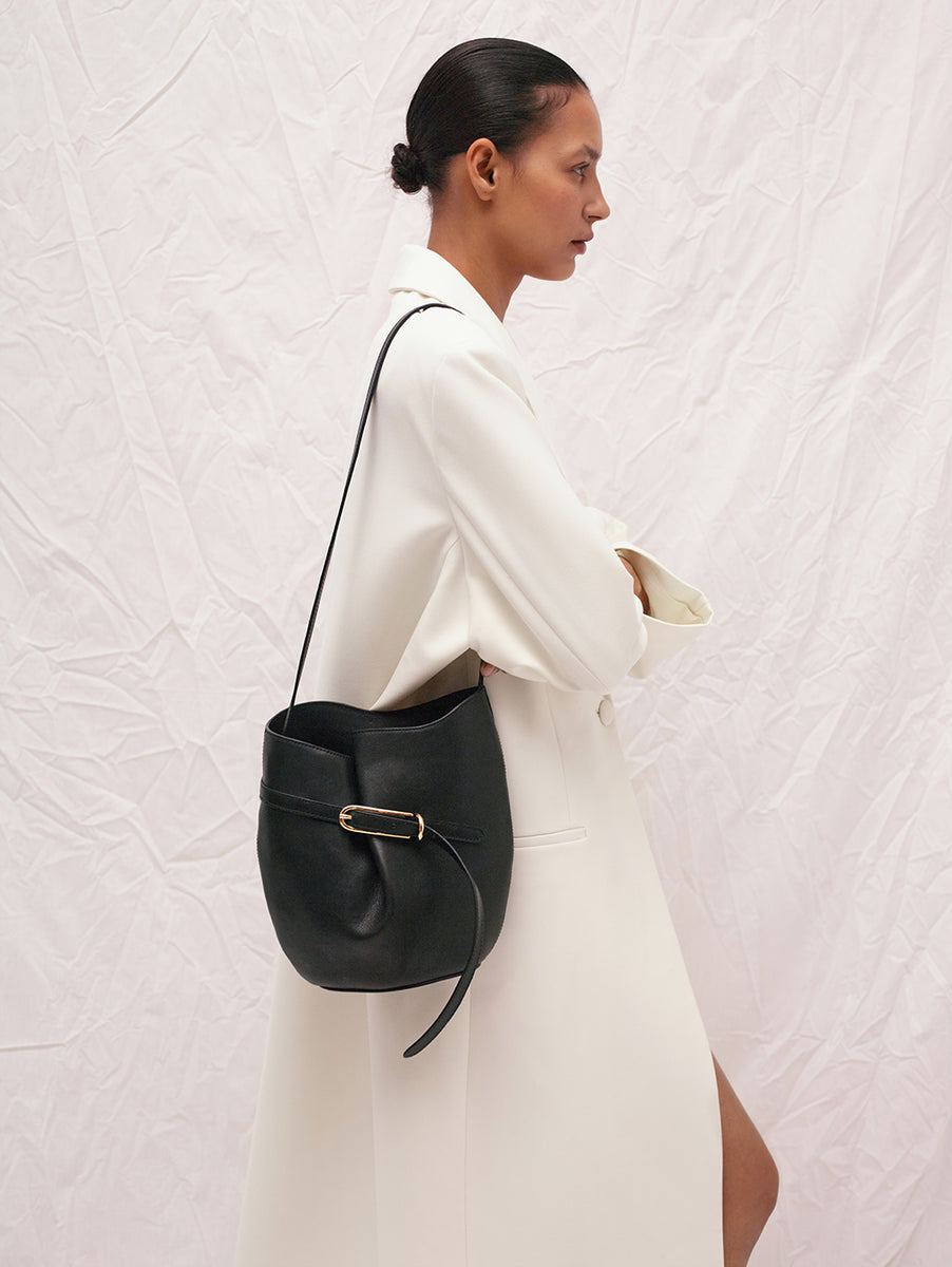 Belted Bucket Bag Black
