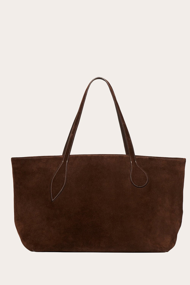 Mega Sprout Tote Dark Brown Suede - Liffner