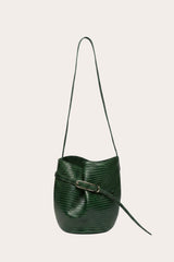Belted Bucket Bag Emerald Lizard