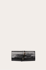 Belted Clutch Black Croc