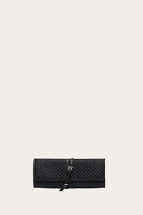 Belted Clutch Black Raffia