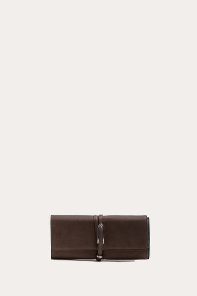 Belted Clutch Dark Brown