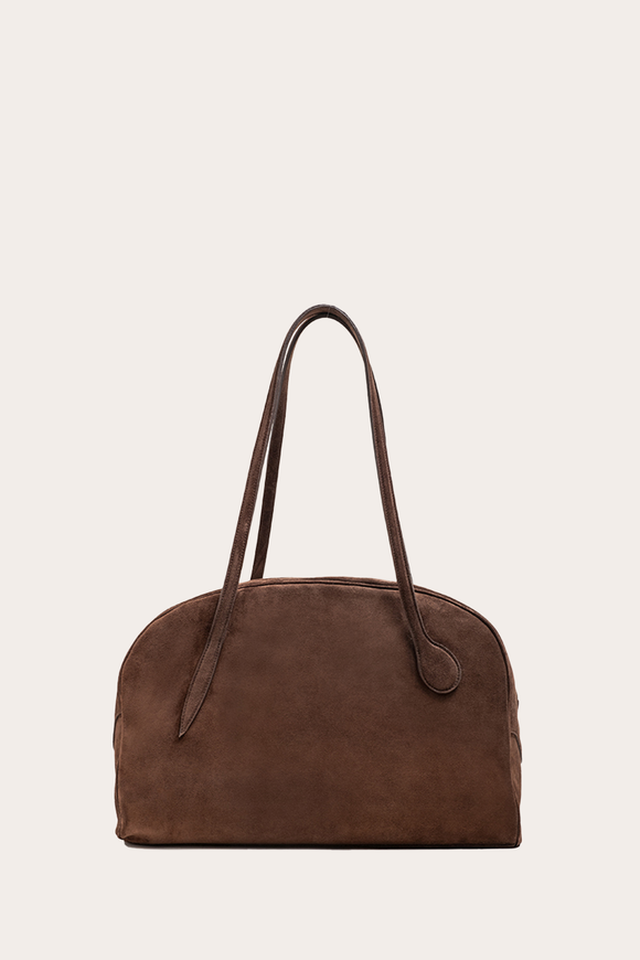Bowling Bag Dark Brown Suede