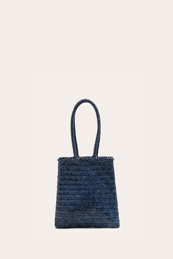 Flat Leather Basket Denim