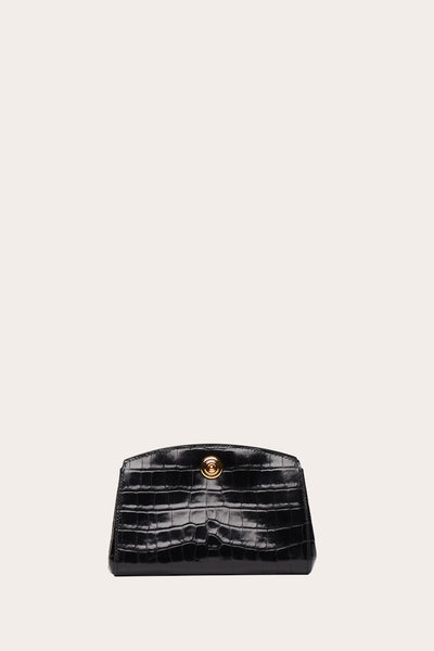 Pushlock Clutch Black Croc