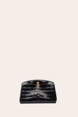 Pushlock Clutch Black Croc