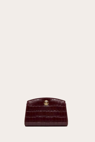 Pushlock Clutch Burgundy Croc