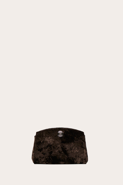 Pushlock Clutch Brown Velvet