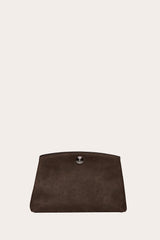 Pushlock Pouch Dark Brown Ostrich