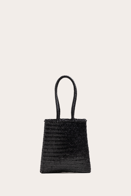 Flat Leather Basket Black - Liffner
