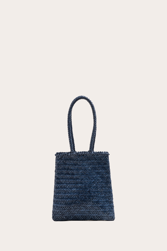 Flat Leather Basket Denim