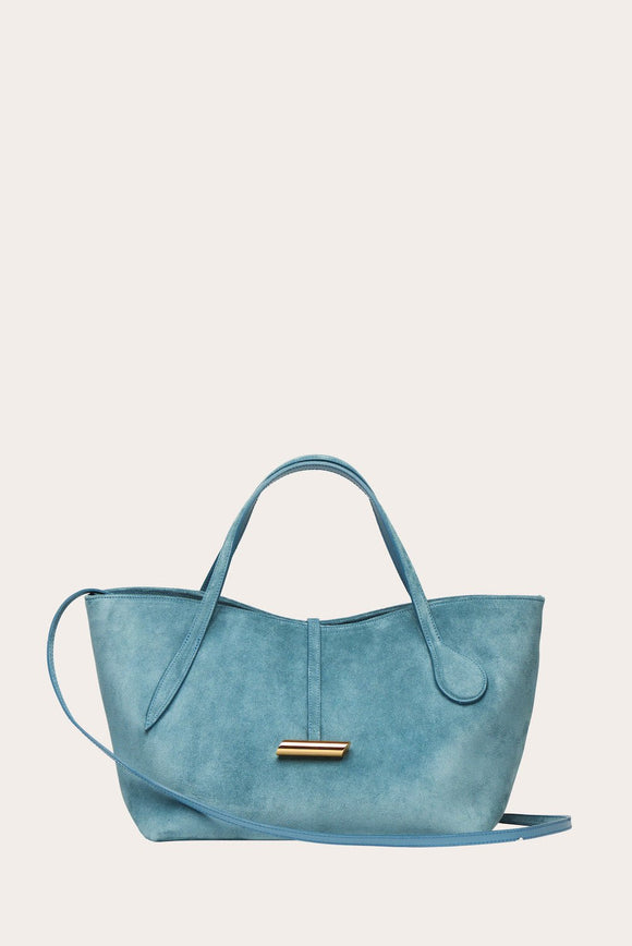 Petite Penne Tote Suede Cadet Blue - Little Liffner